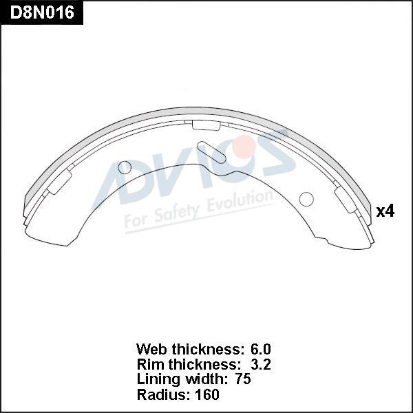 Advics D8N016 - Kit ganasce freno autozon.pro