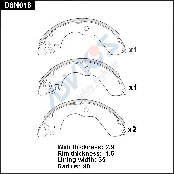 Advics D8N018 - Kit ganasce freno autozon.pro