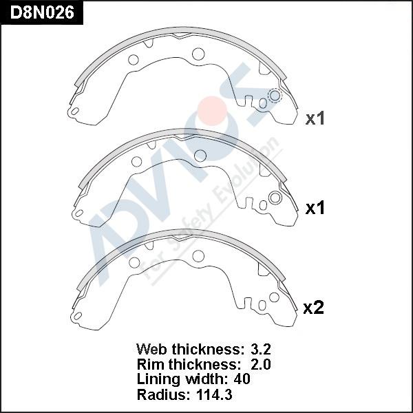 Advics D8N026 - Kit ganasce freno autozon.pro