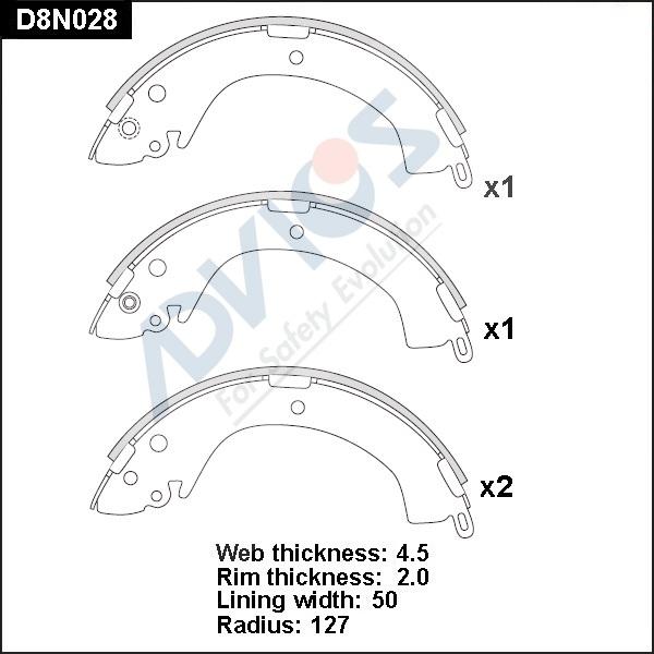 Advics D8N028 - Kit ganasce freno autozon.pro