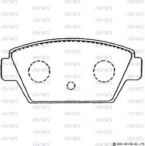 Advics D2N028 - Kit pastiglie freno, Freno a disco autozon.pro