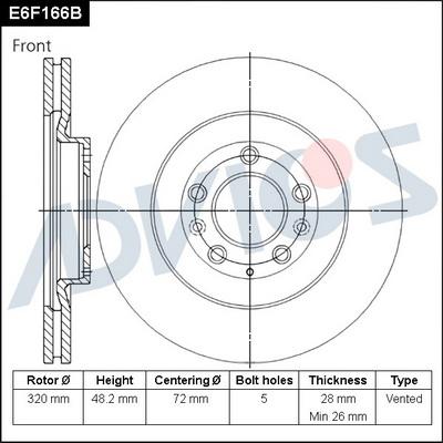 Advics E6F166B - Discofreno autozon.pro