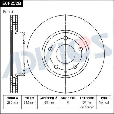 Advics E6F232B - Discofreno autozon.pro