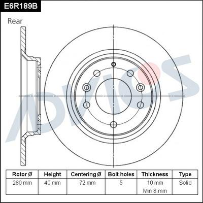 Advics E6R189B - Discofreno autozon.pro