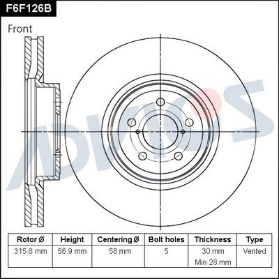 Advics F6F126B - Discofreno autozon.pro