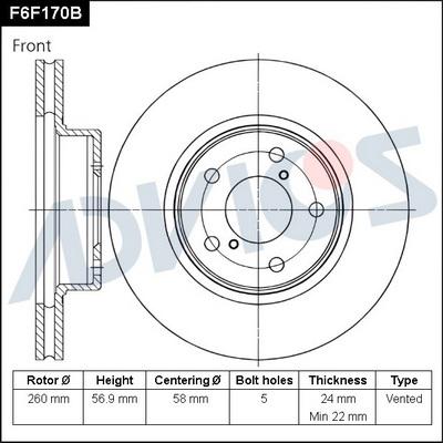 Advics F6F170B - Discofreno autozon.pro