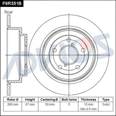 Advics F6R351B - Discofreno autozon.pro