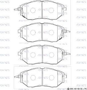 Advics SN916P - Kit pastiglie freno, Freno a disco autozon.pro