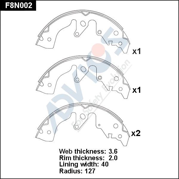 Advics F8N002 - Kit ganasce freno autozon.pro