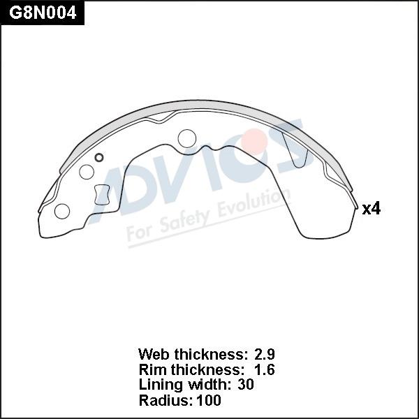 Advics G8N004 - Kit ganasce freno autozon.pro