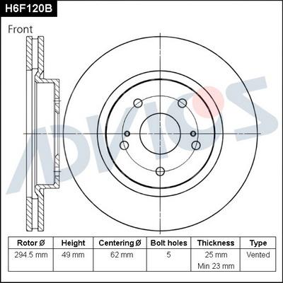 Advics H6F120B - Discofreno autozon.pro