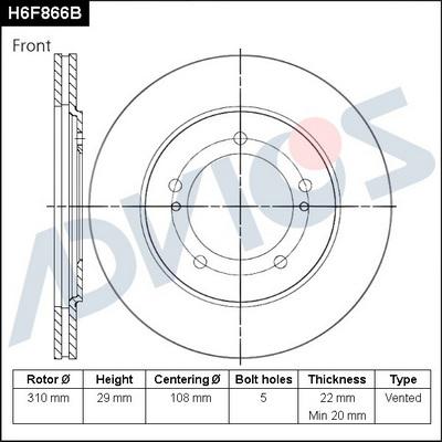 Advics H6F866B - Discofreno autozon.pro