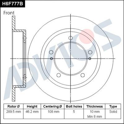 Advics H6F777B - Discofreno autozon.pro