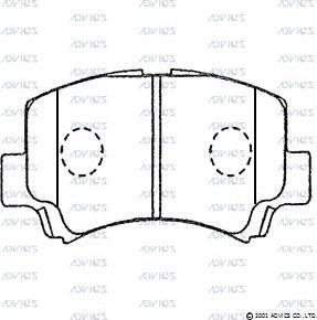 Advics H1N020 - Kit pastiglie freno, Freno a disco autozon.pro