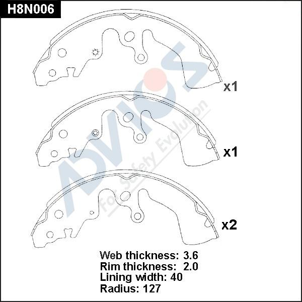 Advics H8N006 - Kit ganasce freno autozon.pro