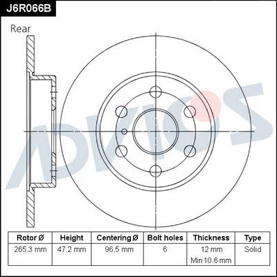 Advics J6R066B - Discofreno autozon.pro