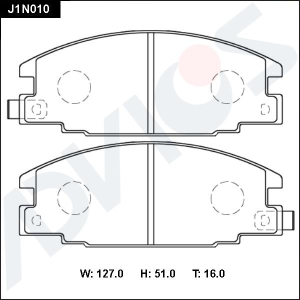 Advics J1N010 - Kit pastiglie freno, Freno a disco autozon.pro