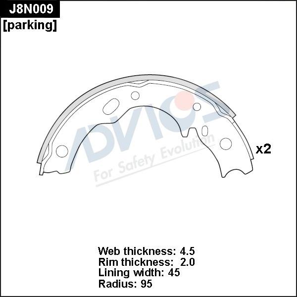 Advics J8N009 - Kit ganasce freno autozon.pro