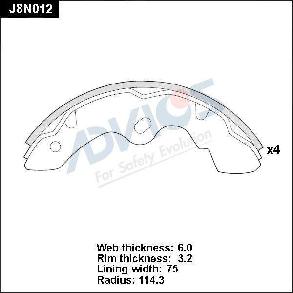 Advics J8N012 - Kit ganasce freno autozon.pro