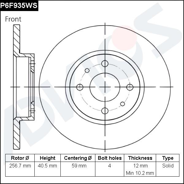 Advics P6F935WS - Discofreno autozon.pro