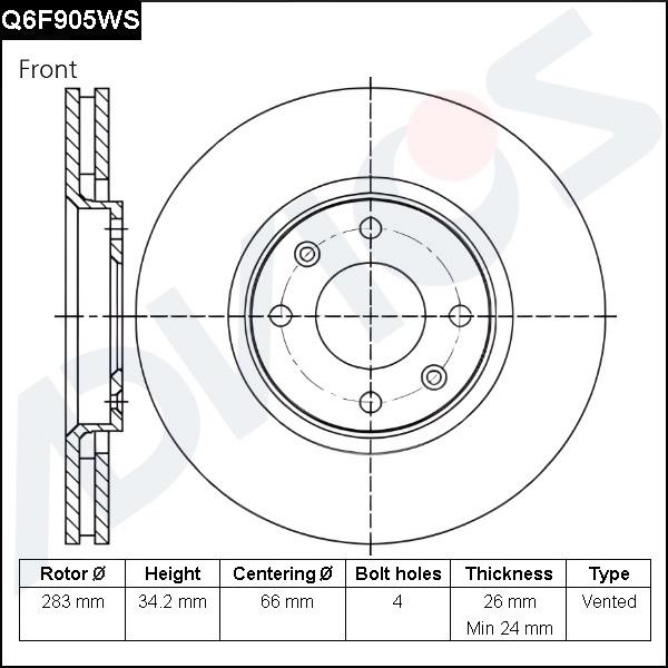 Advics Q6F905WS - Discofreno autozon.pro