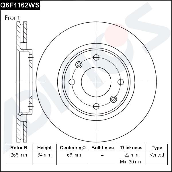 Advics Q6F1162WS - Discofreno autozon.pro