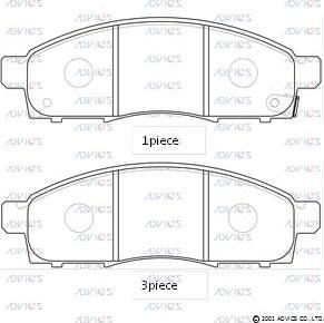 Advics SN959P - Kit pastiglie freno, Freno a disco autozon.pro