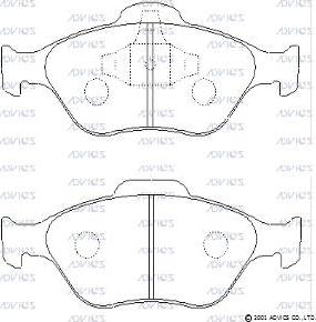 Advics SN901 - Kit pastiglie freno, Freno a disco autozon.pro