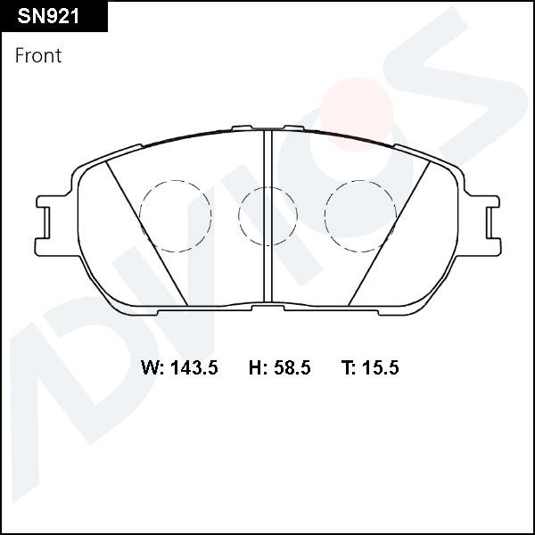 Advics SN921 - Kit pastiglie freno, Freno a disco autozon.pro