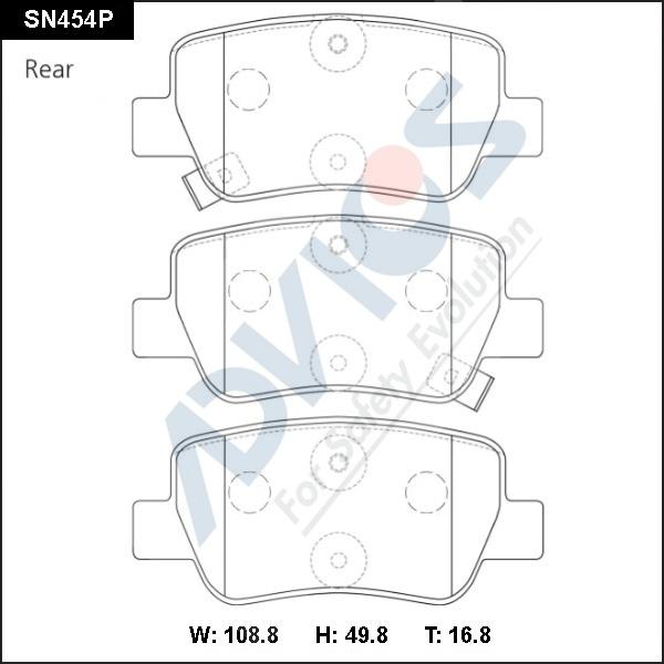 Advics SN454P - Kit pastiglie freno, Freno a disco autozon.pro