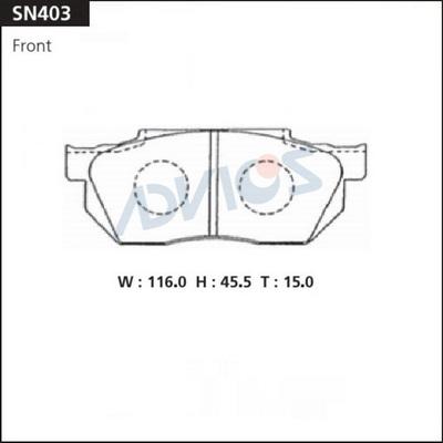 Advics SN403 - Kit pastiglie freno, Freno a disco autozon.pro