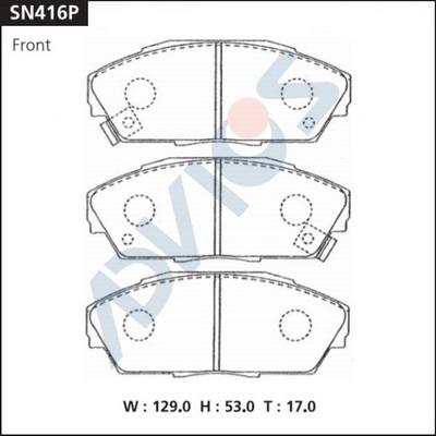 Advics SN416P - Kit pastiglie freno, Freno a disco autozon.pro