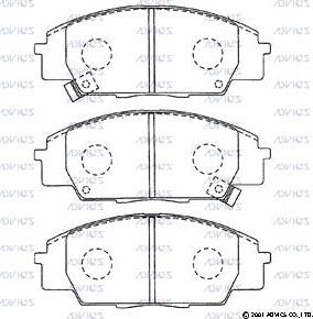 Advics SN434P - Kit pastiglie freno, Freno a disco autozon.pro