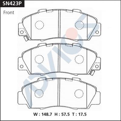 Advics SN423P - Kit pastiglie freno, Freno a disco autozon.pro