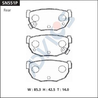 Advics SN551P - Kit pastiglie freno, Freno a disco autozon.pro