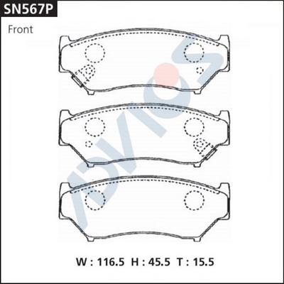 Advics SN567P - Kit pastiglie freno, Freno a disco autozon.pro