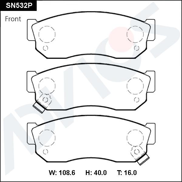 Advics SN532P - Kit pastiglie freno, Freno a disco autozon.pro