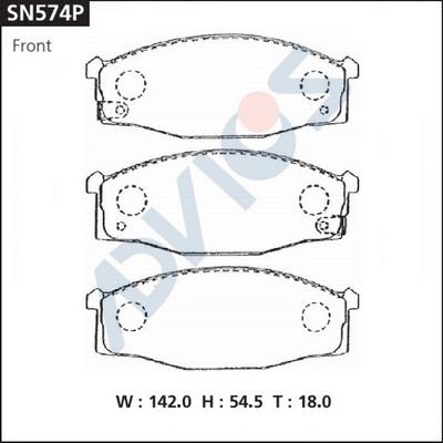 Advics SN574P - Kit pastiglie freno, Freno a disco autozon.pro