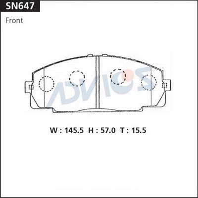 Advics SN647 - Kit pastiglie freno, Freno a disco autozon.pro