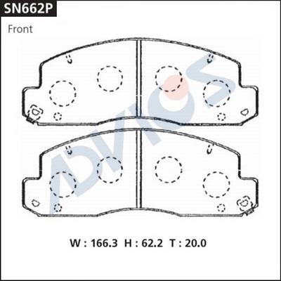 Advics SN662P - Kit pastiglie freno, Freno a disco autozon.pro