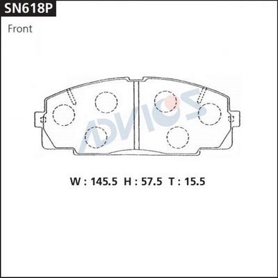 Advics SN618P - Kit pastiglie freno, Freno a disco autozon.pro