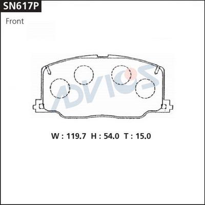 Advics SN617P - Kit pastiglie freno, Freno a disco autozon.pro