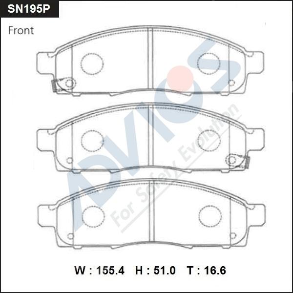 Advics SN195P - Kit pastiglie freno, Freno a disco autozon.pro