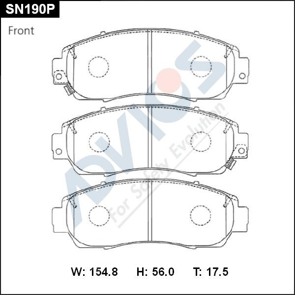 Advics SN190P - Kit pastiglie freno, Freno a disco autozon.pro