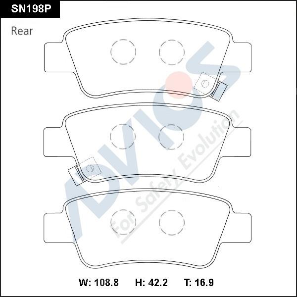 Advics SN198P - Kit pastiglie freno, Freno a disco autozon.pro