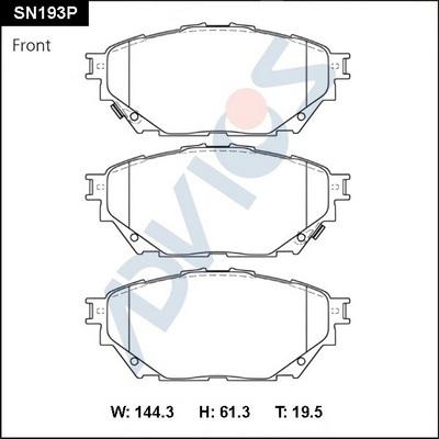 Advics SN193P - Kit pastiglie freno, Freno a disco autozon.pro