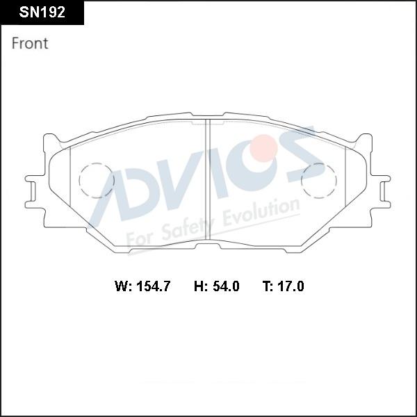 Advics SN192 - Kit pastiglie freno, Freno a disco autozon.pro