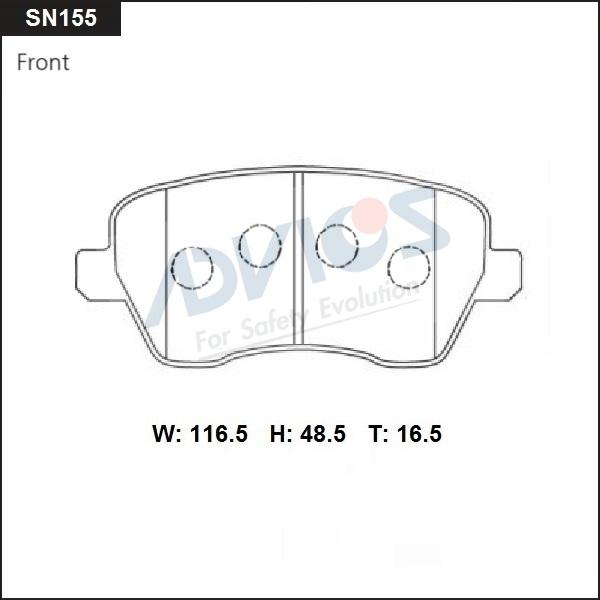 Advics SN155 - Kit pastiglie freno, Freno a disco autozon.pro