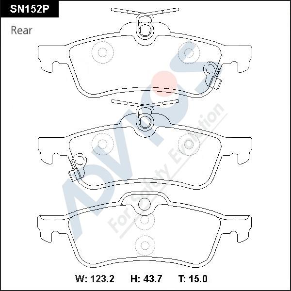 Advics SN152P - Kit pastiglie freno, Freno a disco autozon.pro