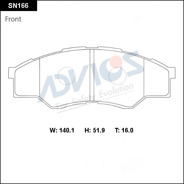 Advics SN166 - Kit pastiglie freno, Freno a disco autozon.pro